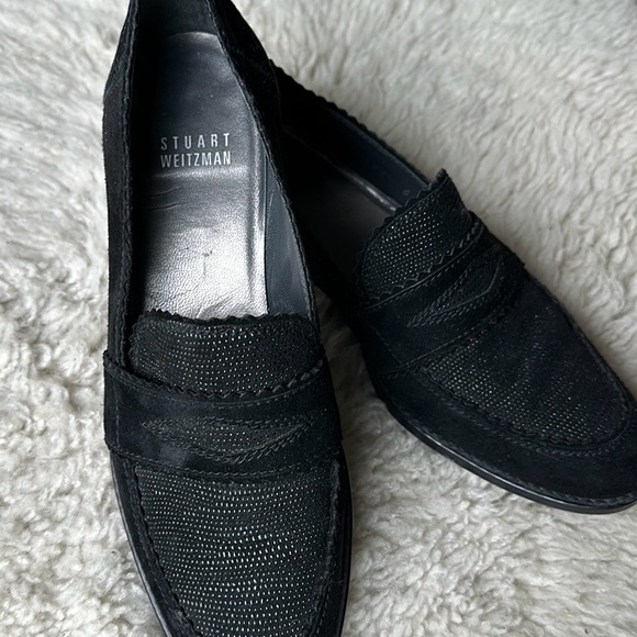 Stuart Weitzman black suede loafers - Picture 1 of 10